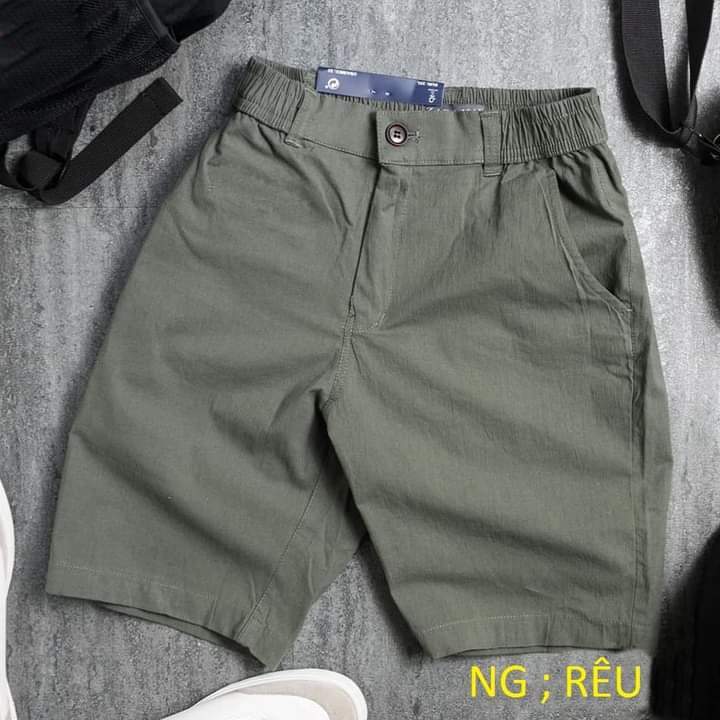 Quần ngố đũi khóa kéo, vải đũ cạp co giãn