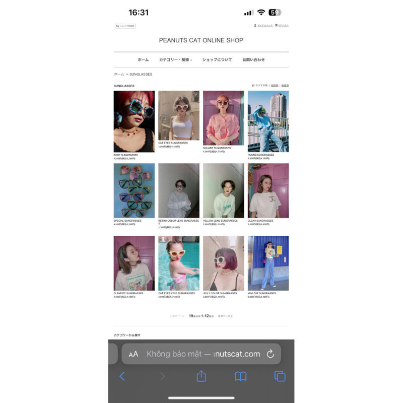 Kính si nhật hãng peanut