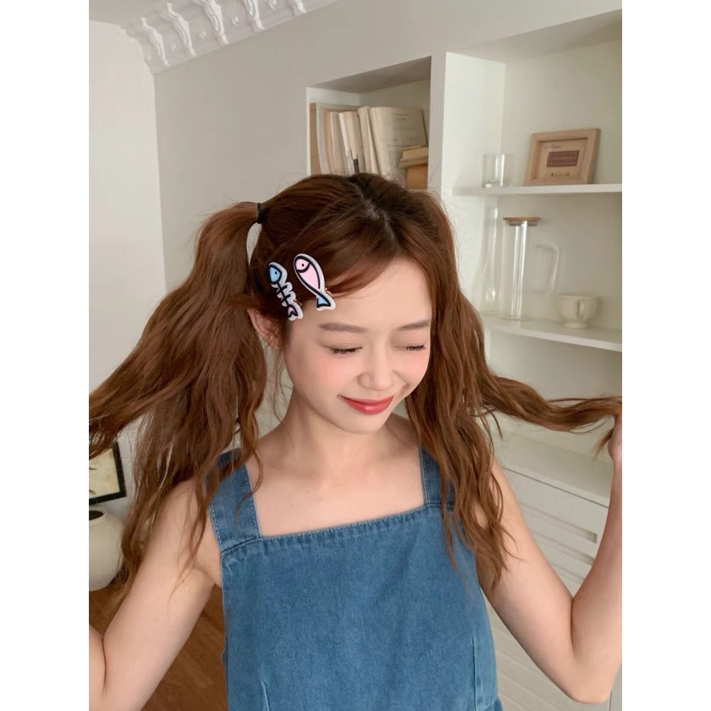 Kẹp Tóc Mái Bằng Acrylic Hình Cá Hoạt Hình Mini Dễ Thương B490
