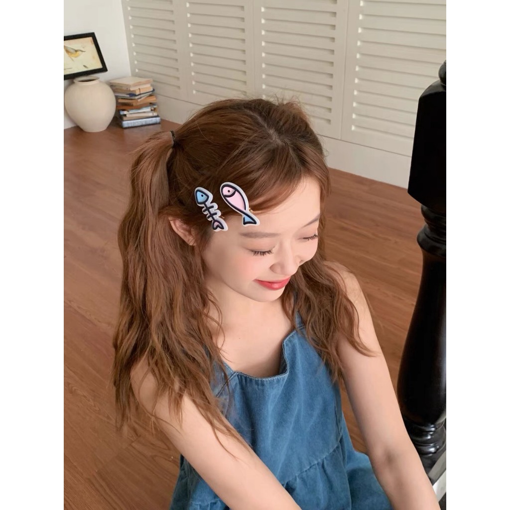 Kẹp Tóc Mái Bằng Acrylic Hình Cá Hoạt Hình Mini Dễ Thương B490