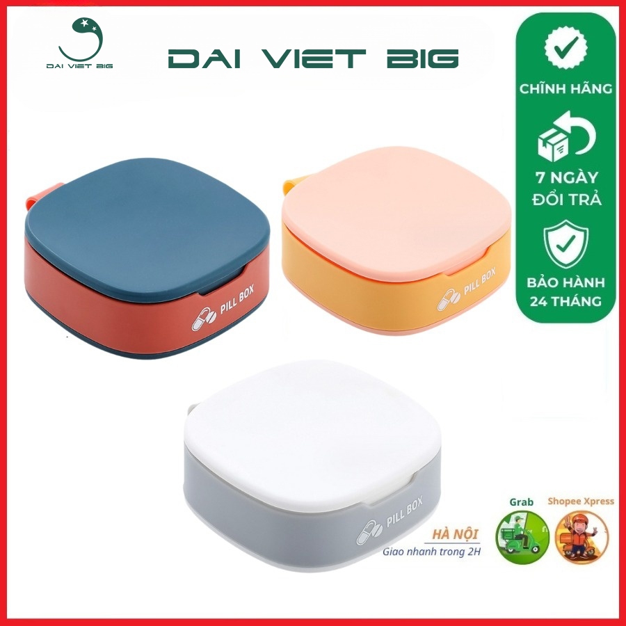 Hộp đựng thuốc mini PILL BOX kích thước nhỏ gọn, chia ngăn riêng biệt, chất liệu sử dụng trong y tế an toàn