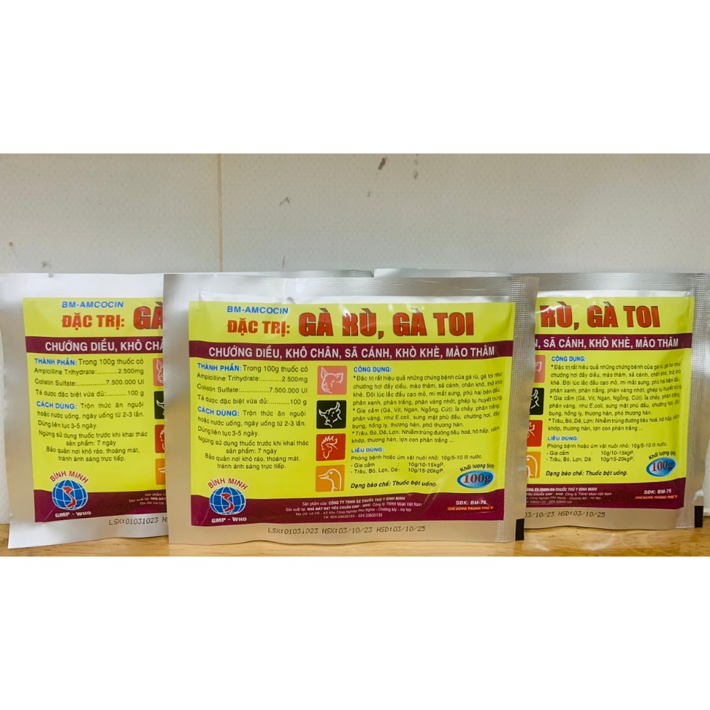 Gà rù, gà toi phân xanh phân trắng 100 gam