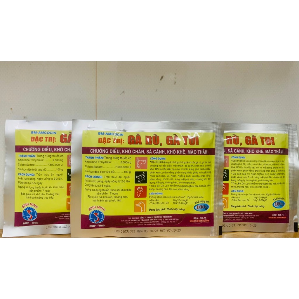 Gà rù, gà toi phân xanh phân trắng 100 gam