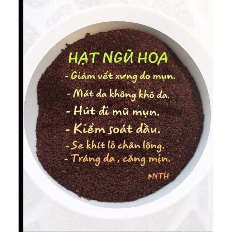 Bịch 100 gam Ngũ hoa hạt nguyên chất làm mặt nạ ngừa mụn sáng da - hạt ngũ hoa, hạt đình lịch dùng trong spa