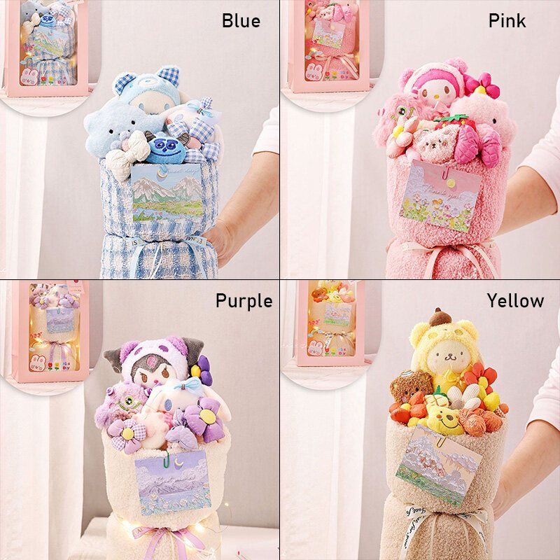 Set Bó Hoa Gấu Bông Nhân Vật Hoạt Hình Làm Qùa Tặng Cao Cấp - SANBEO.VN