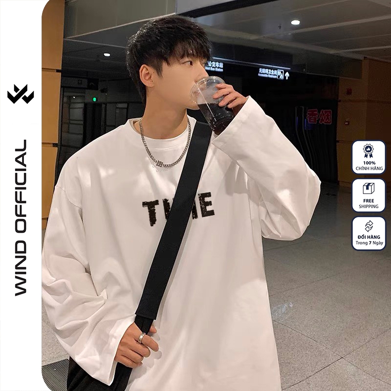 Áo thun tay dài Wind phông unisex form rộng TIME nam nữ cotton oversize ulzzang