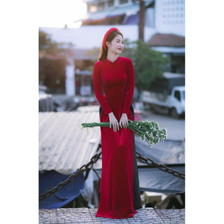 Áo dài nhung trơn (đủ màu)