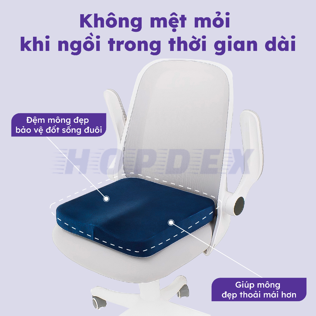 Đệm Lót Ghế Văn Phòng HOPDEX Chống Đau Ê Mông Chống Đau Mỏi Lưng