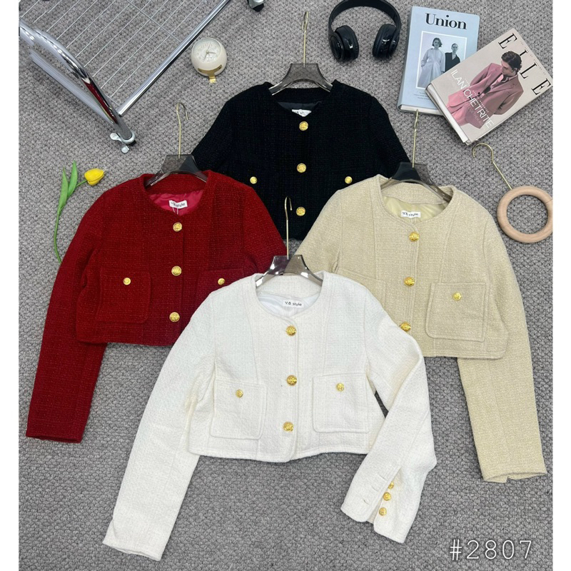 ÁO KHOÁC DẠ DÁNG CROPTOP CÚC ĐỒNG TÚI TRƯỚC”MIAMI”TIỂU THƯ