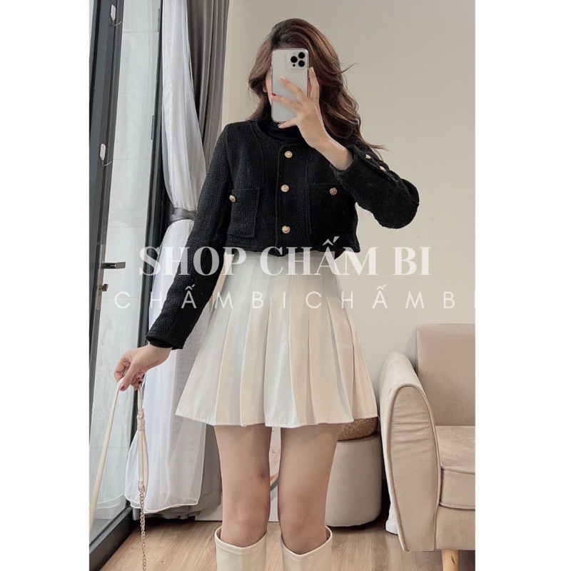 ÁO KHOÁC DẠ DÁNG CROPTOP CÚC ĐỒNG TÚI TRƯỚC”MIAMI”TIỂU THƯ