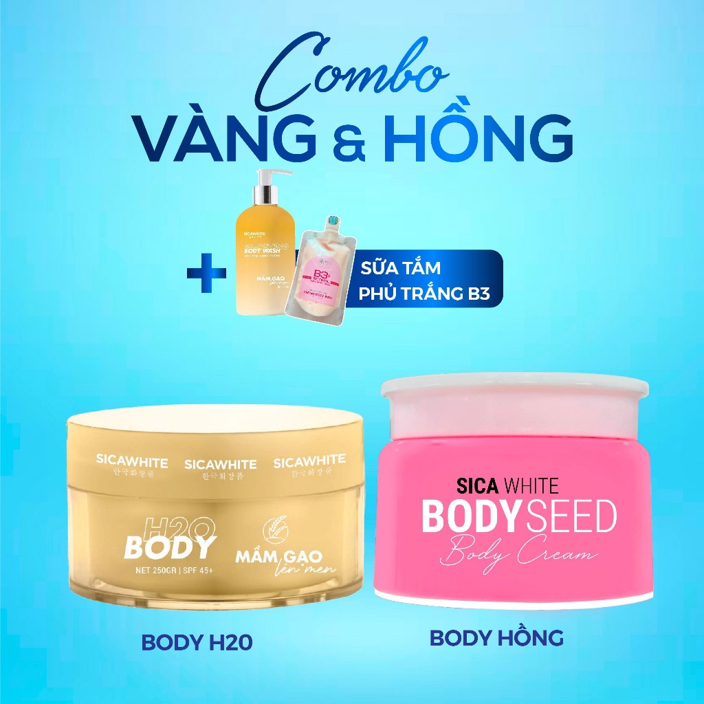 Combo Kem Sica White Body Mầm 250G Và Mầm Ý Dĩ 200G - SICA WHITE