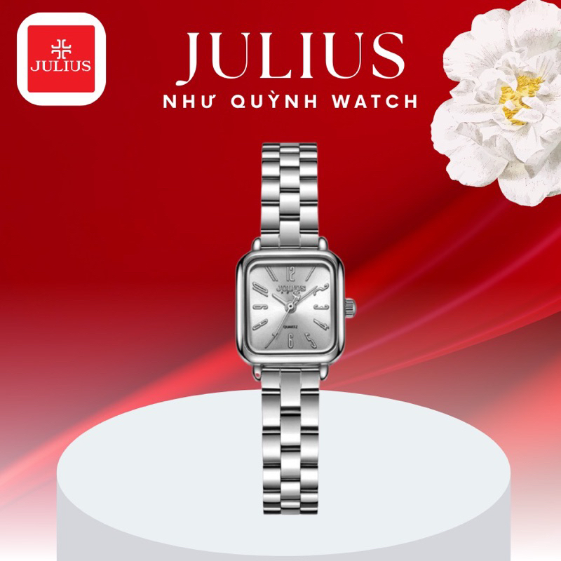 Đồng Hồ Nữ JA-1415A Julius Hàn Quốc Dây Thép (Bạc)