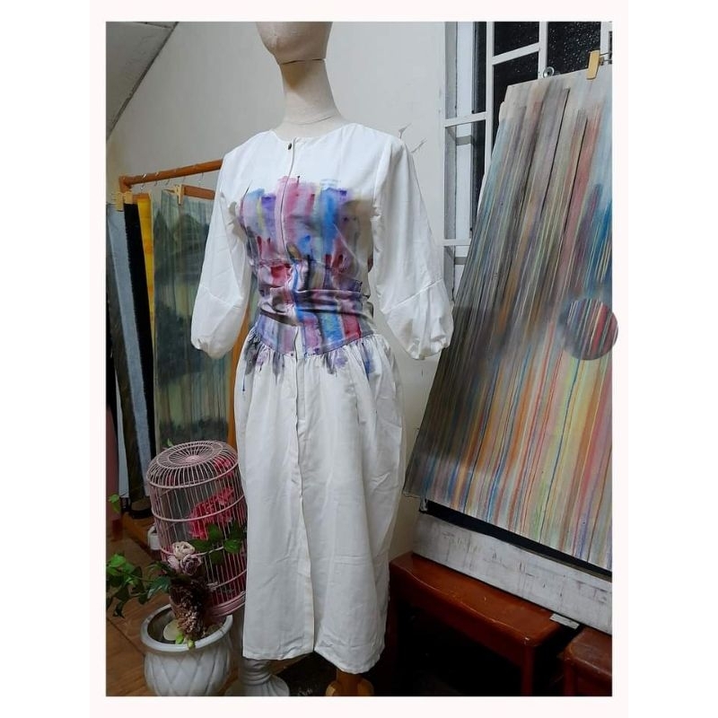 LOVECITY DRESS/ Đầm Họa Tiết Vẽ Tay HÒA SẮC