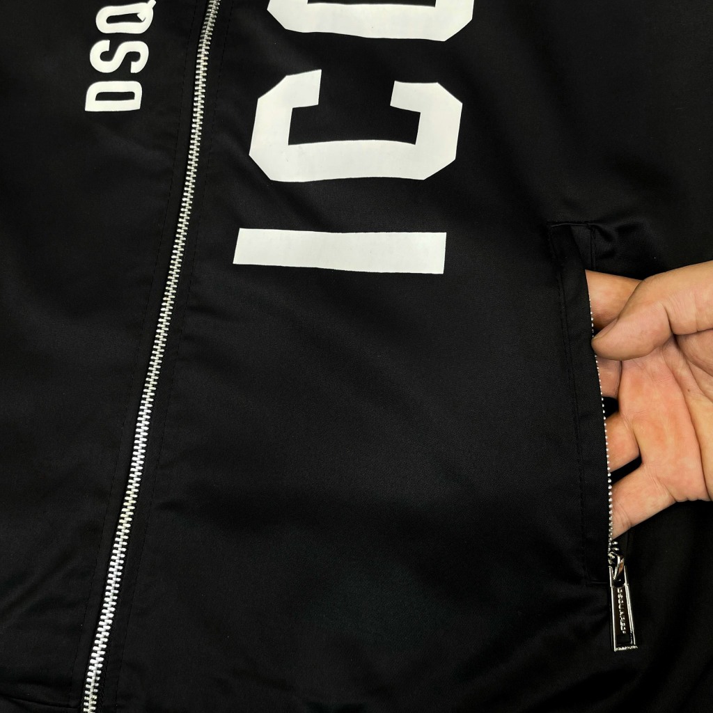 Áo Khoác Bomber Nam Đớt Si Que In Chữ Vạt Áo Phối Khoá Siêu Đẹp - Áo Khoác Bomber Nam Đớt Si Que In Chữ Cao Cấp