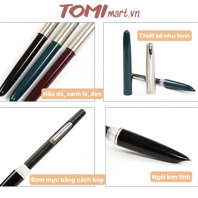 Bút Máy Hero Kim Tinh Bút Luyện Viết Chữ Đẹp Luyện Viết Thư Pháp TOMI 150