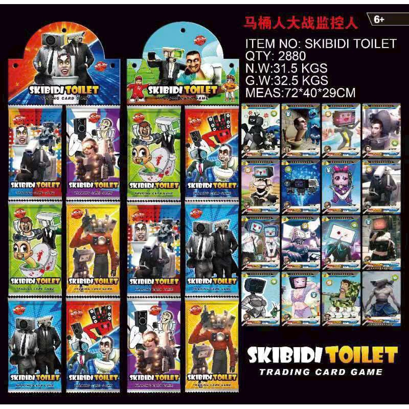 Hộp 32 Gói  Thẻ Bài Skibiti Toilet, Thẻ Bài Đầu Quỷ Loa Siêu Hót Đồ Chơi Cho Bé