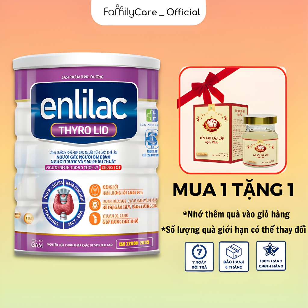 Sữa Bột Enlilac Thyro LID- Lon 400g - Dinh Dưỡng Tăng Cường Sức Khỏe Cho Bệnh Nhân Cường Giáp, Kiêng Iod