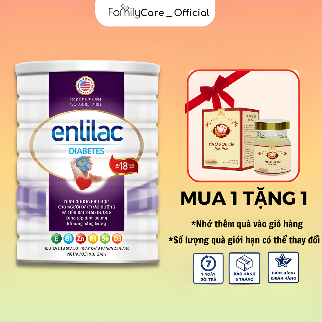 Sữa bột Enlilac Diabetes Lon 400/900g - Sữa Cho Người Tiểu Đường