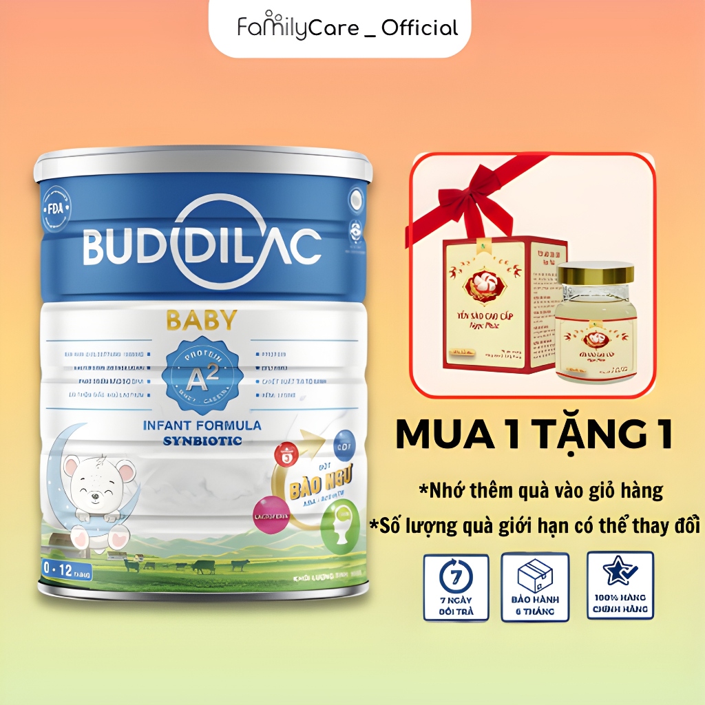 Sữa Bột Buddilac Baby Hộp 900g - Giúp Bé Ăn Ngon Ngủ Sâu, Tăng Sức Đề Kháng, Phát Triển Trí Não