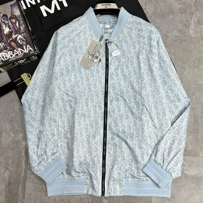 Áo Khoác Bomber Đì O Vân Dập Bo Cổ Tàu Quảng Châu_Áo Khoác Gió Nam Nữ Đì O Hai Lớp Bo Tay Vân Tàu