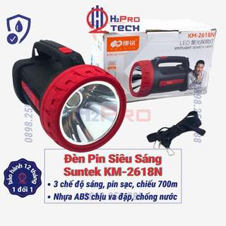 Đèn Pin Siêu Sáng Suntek 2618N 20W, Chống Nước - Chịu Va Đập - Pin Sạc 8000Mah, Đèn Pin Cầm Tay Chiếu Xa 700M-H2Pro Tech
