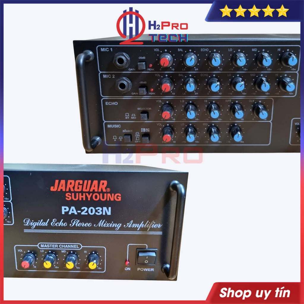 Amply Karaoke Jarguar 203N 8 Sò 480W Công Suất Lớn, Âm Thanh Hay, Chơi Được 2 Cặp Bass 20-25  -H2Pro Tech