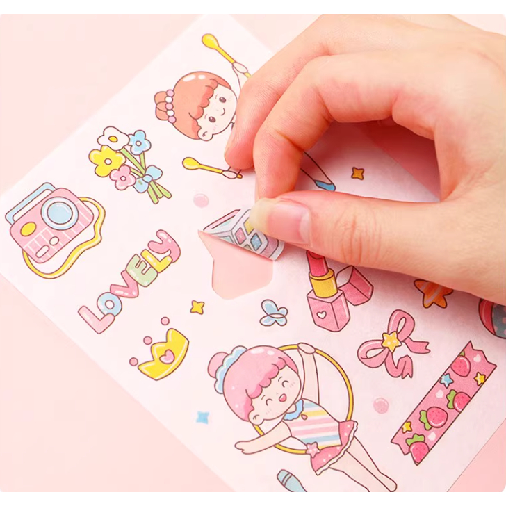 Sét túi 4 tờ sticker thể thao chống thấm nước trang trí bình nước số cho bé