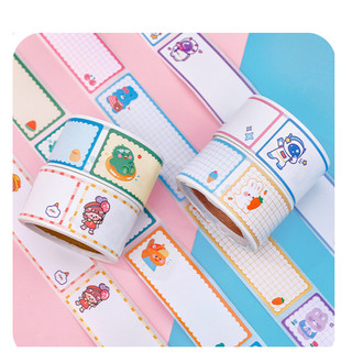 Cuộn sticker ghi chú nhãn tên 60 nhãn dãn ghi tiêu đề, nhãn vở, tem dán chai lọ nhiều mẫu