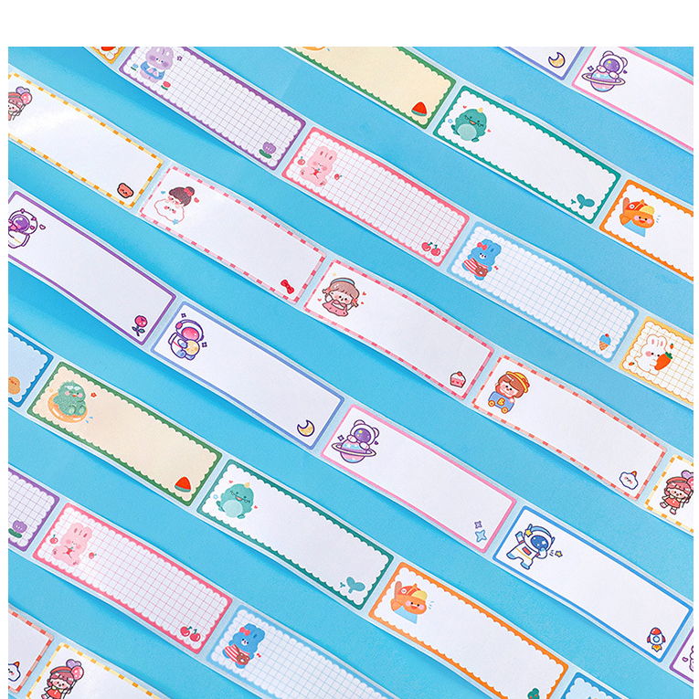 Cuộn sticker ghi chú nhãn tên 60 nhãn dãn ghi tiêu đề, nhãn vở, tem dán chai lọ nhiều mẫu