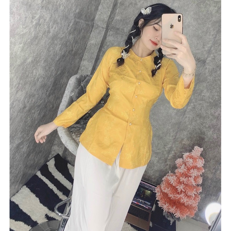 Bà Ba Lụa Siêu Mát # Áo Nữ Jacket Top Kem Dress Women # Đồ Lam Đi Chùa