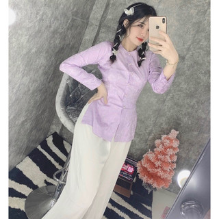 Bà Ba Lụa Siêu Mát # Áo Nữ Jacket Top Kem Dress Women # Đồ Lam Đi Chùa