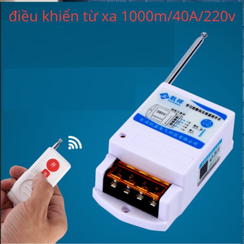 (Mẫu mới 2023) Bộ Điều khiển từ xa RF315,1KM 40A/220V YZ-2201 cho máy bơm,máy rửa xe,báo cháy tổ liên gia .Có học lệnh