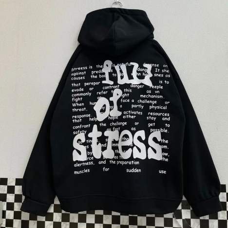 Áo Khoác Hoodie Sunclub Stress Chất Nỉ Bông Nón 2 Lớp To Đẹp Unisex Nam Nữ