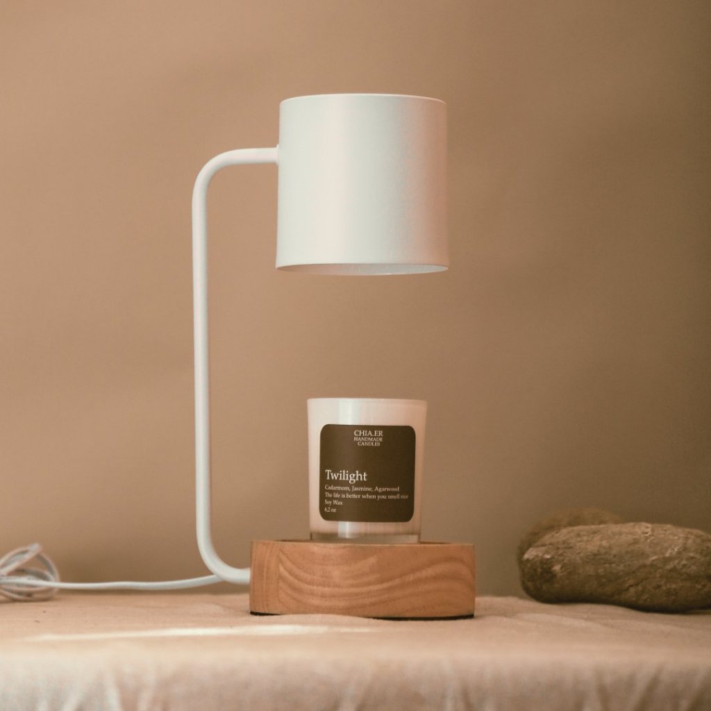 Đèn Đốt Nến Thơm Chuyên Dụng Chia.kandles Đèn Đá Granite Đen Sang Trọng