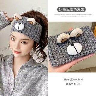 Mũ len nửa đầu khăn len trùm đầu - băng đô tóc hình gấu hoạt hình dễ thương chị em