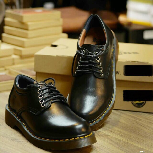 Giày chunky derby da cột dây thời trang da lì đế chunky thời trang