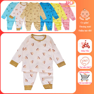  MK388 (6-16KG) Bộ áo dài tay quần dài in họa tiết chất tăm gân mỏng mềm cho bé dưới 3 tuổi