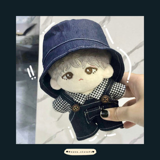 Bộ yếm jean cho búp bê 15/20cm