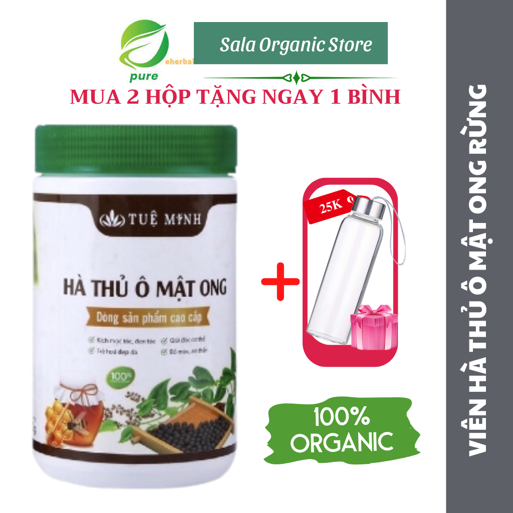 Viên Hà thủ ô mật ong rừng Tuệ Minh giúp đen tóc, bổ máu, hỗ trợ tim mạch, tăng cường sức khỏe