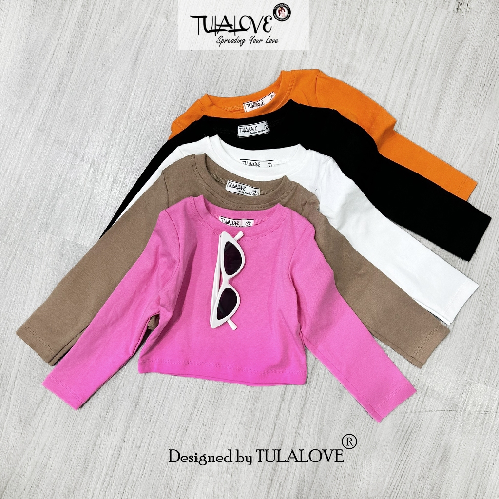 Áo Croptop Dài Tay Cho Bé Gái Màu Xinh Xắn áo croptop Tulalove