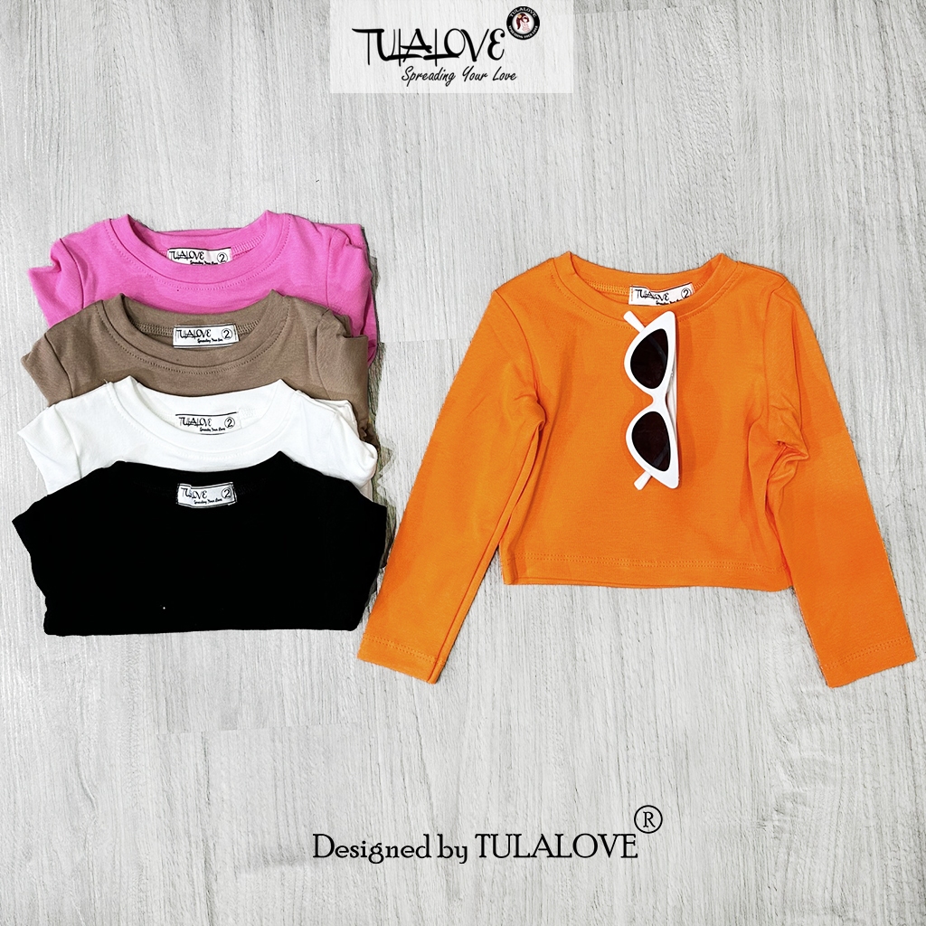 Áo Croptop Dài Tay Cho Bé Gái Màu Xinh Xắn áo croptop Tulalove