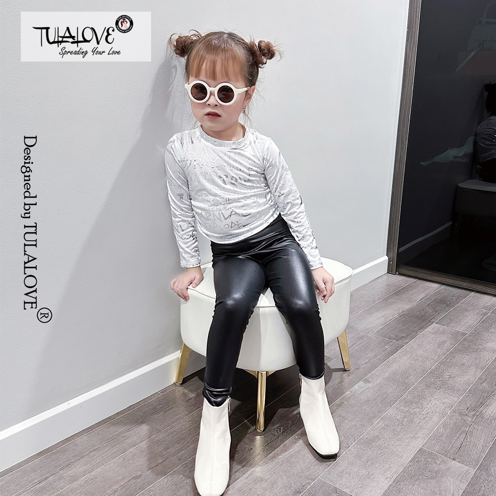 Áo Croptop Dài Tay Họa Tiết Sành Điệu Cho Bé Gái Màu Xinh Xắn áo croptop Tulalove