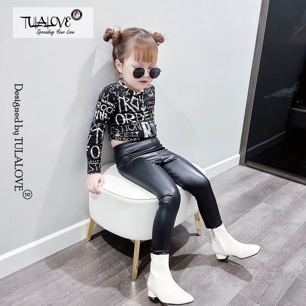 Áo Croptop Dài Tay Họa Tiết Sành Điệu Cho Bé Gái Màu Xinh Xắn áo croptop Tulalove