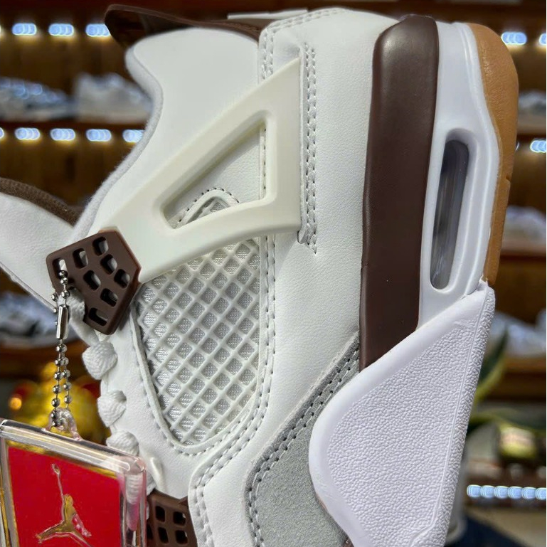 Giày Thể Thao JD4 Retro White Brown, Giày Bóng Rổ JORDAN4 Trắng Nâu Cafe Màu Mới 2023