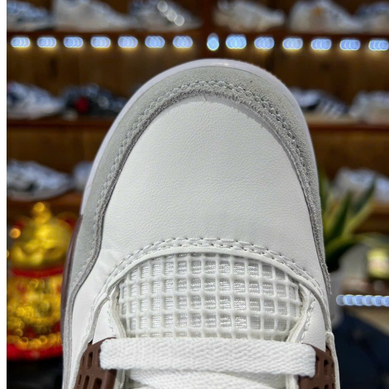 Giày Thể Thao JD4 Retro White Brown, Giày Bóng Rổ JORDAN4 Trắng Nâu Cafe Màu Mới 2023