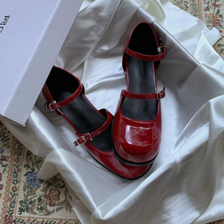 Giày lolita đế thấp phong cách cổ điển giày baotou da nữ cao gót vintage kiểu Pháp hai quai HongKong Kichi Shoes 5079