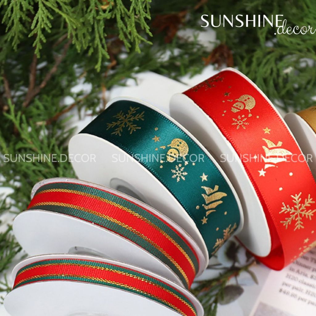 Ruy băng thắt nơ gói quà trang trí Noel Giáng Sinh