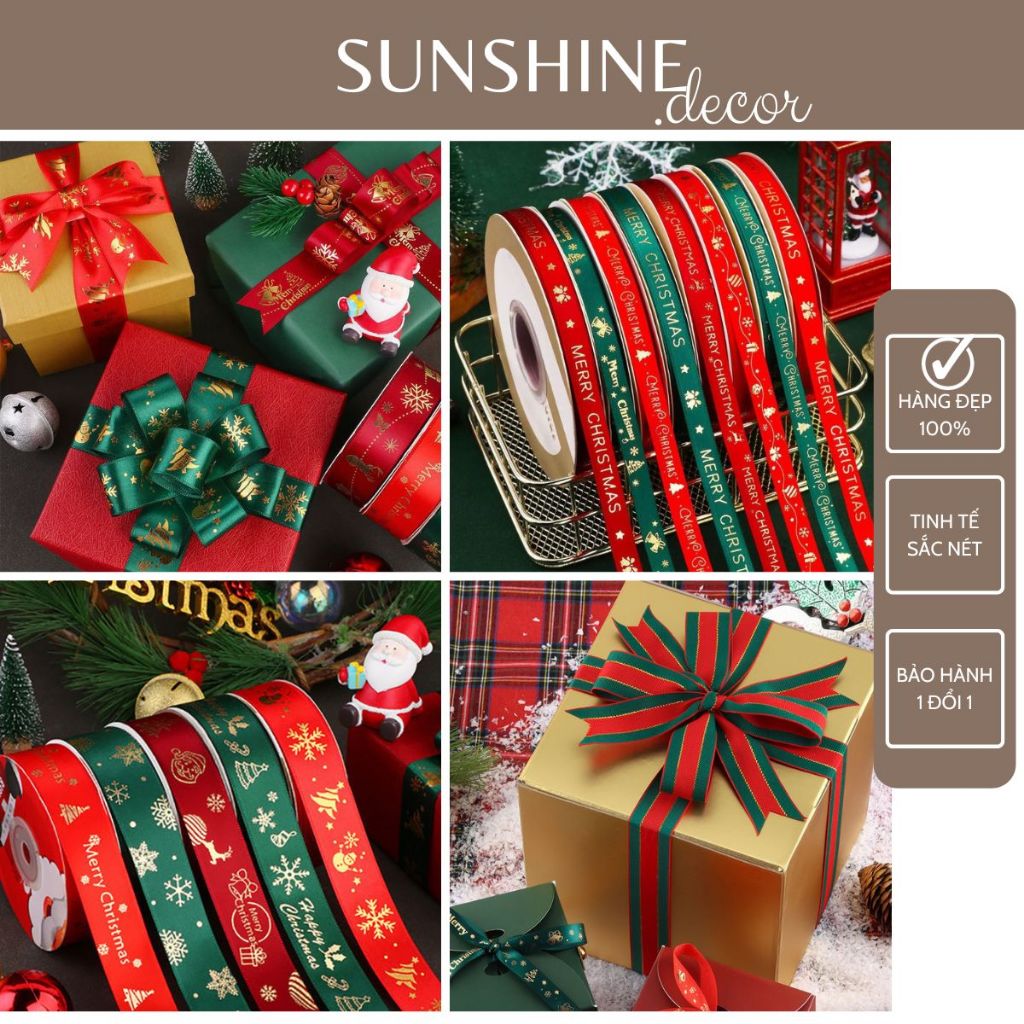 Ruy băng thắt nơ gói quà trang trí Noel Giáng Sinh
