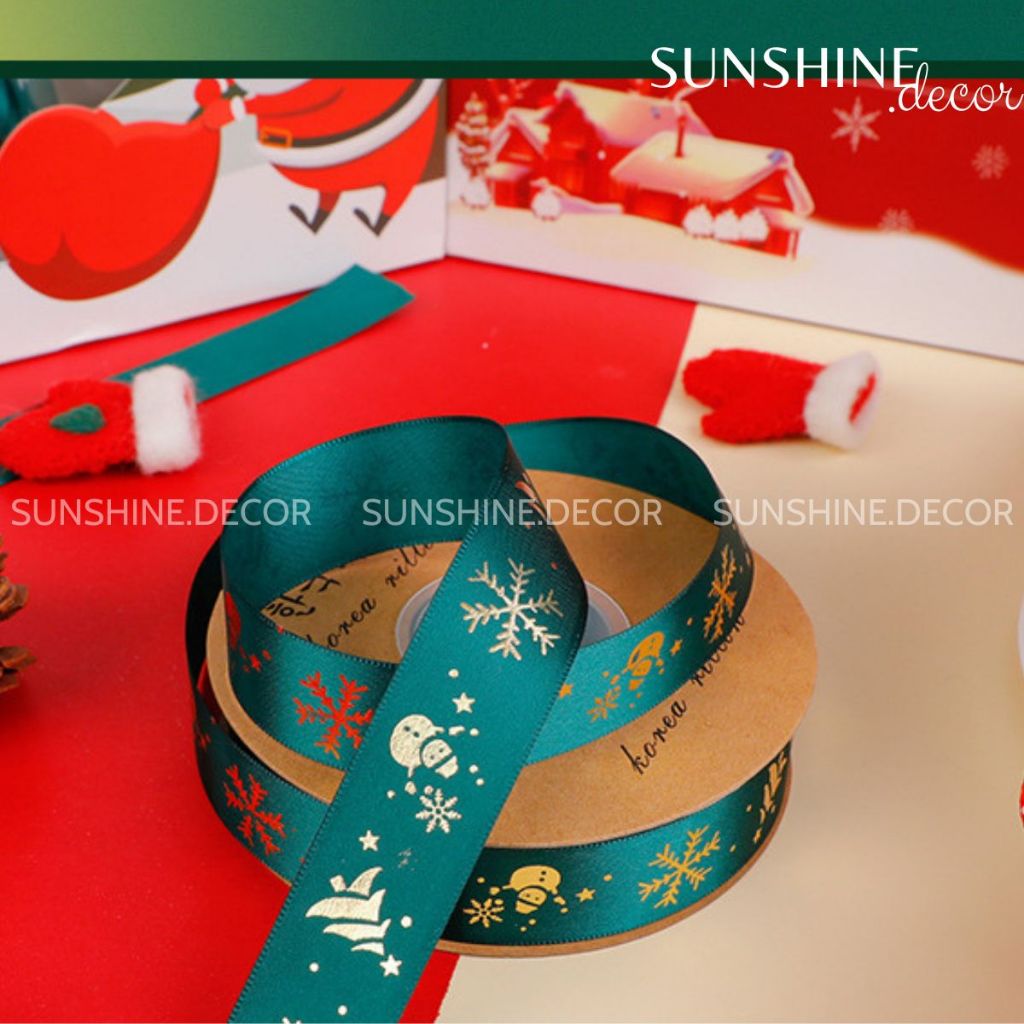 Ruy băng thắt nơ gói quà trang trí Noel Giáng Sinh