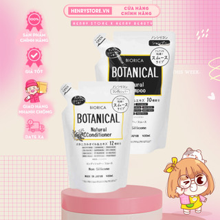 Dầu gội & dầu xả Botanical Natural Non Silicone Nhật Bản túi 400ml